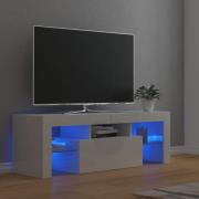 vidaXL TV-bänk med LED-belysning vit högglans 120x35x40 cm