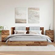 vidaXL Sängbord 2 st åldrat trä 40x35x62,5 cm konstruerat trä