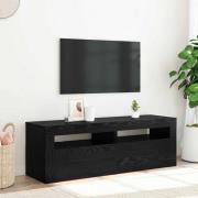 vidaXL TV-bänk med LED-lampor svart ek 120x35x40 cm konstruerat trä