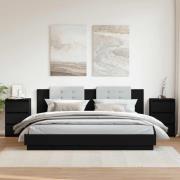 vidaXL Sängbord 2 st svart 40x35x62,5 cm konstruerat trä