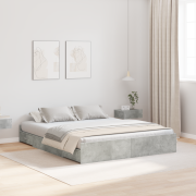 vidaXL Förvaringssängram Betonggrå 135 x 190 cm Konstruerat trä