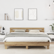 vidaXL Sängram Artisan Ek 180 x 200 cm Ingenjörsträ och Spånskiva