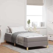 vidaXL Bäddfjäder med madrass Taupe 90 x 190 cm tyg