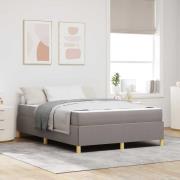 vidaXL Sängram med madrass Taupe 140 x 200 cm tyg