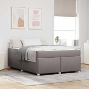 vidaXL Sängram med madrass Taupe 160 x 200 cm tyg