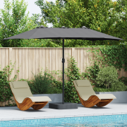 vidaXL Trädgårdsparasol Antracit 385 x 209 x 244 cm tyg