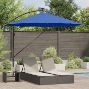 vidaXL Cantilever bananparasol med lås azurblå 294 x 294 x 248 cm