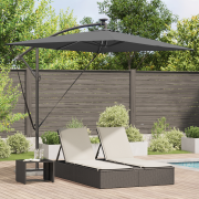 vidaXL Cantilever bananparasol med lås Antracit 294 x 200 x 254 cm