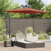 vidaXL Cantilever bananparasol med lås Terracotta 294 x 200 x 254 cm