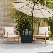 vidaXL Trädgårdsstolar 2 pcs Brun 60 x 65 x 76.5 cm Massivt teakträ