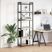 vidaXL Bokhylla Sonoma ek 60 x 30 x 188 cm MDF och stål