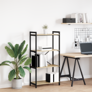 vidaXL Bokhylla Sonoma ek 60 x 30 x 118 cm MDF och stål