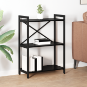 vidaXL Bokhylla Svart ek 60 x 30 x 83 cm Konstruerat trä