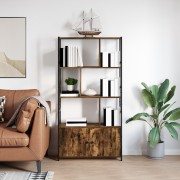 vidaXL Hyllsystem Rökfärgad ek 80 x 30 x 155.5 cm Konstruerat trä