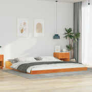 vidaXL Sängram Vaxbrun 180 x 200 cm Massiv furu