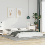 vidaXL Sängram Vit 150 x 200 cm Massiv furu
