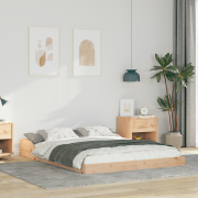 vidaXL Sängram Brun 120 x 200 cm Massiv furu