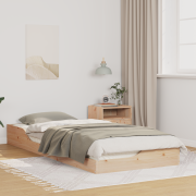 vidaXL Sängram Brun 100 x 220 cm Massiv furu