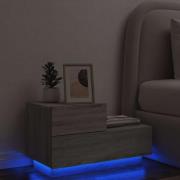 vidaXL Sängbord med LED-lampor grå sonoma 70x36x40,5 cm