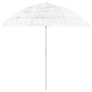 vidaXL Strandparasoll Hawaii vit 240 cm