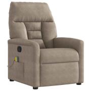vidaXL Massagefåtölj taupe mikrofibertyg
