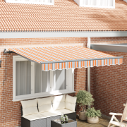 vidaXL Utfällbar markis Gul och orange och vit