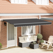 vidaXL Utfällbar markis Antracit 400x200 cm 400 x 200 cm 4 x 2 m