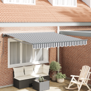 vidaXL Utfällbar markis Antracit och vitt 350x250 cm