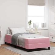 vidaXL Kontinentalsäng med madrass Rosa 90 x 200 cm Sammet