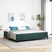 vidaXL Kontinentalsäng med madrass Mörkgrön 200 x 200 cm Sammet