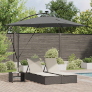 vidaXL Cantilever bananparasol med lås Antracit 249 x 249 x 250 cm