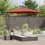 vidaXL Cantilever bananparasol med lås Terracotta 249 x 249 x 250 cm