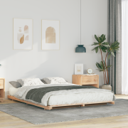 vidaXL Sängram Brun 150 x 200 cm Massiv furu