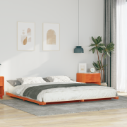 vidaXL Sängram Vaxbrun 180 x 210 cm Massiv furu