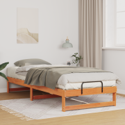 vidaXL Sängram med bärhandtag Brun 80 x 220 cm Massiv furu