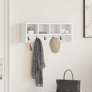vidaXL Väggmonterad Klädhängare Vit 75 x 16 x 26 cm Konstruerat trä