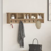 vidaXL Väggmonterad Klädhängare med hylla artisan ek 100 x 16 x 26 cm