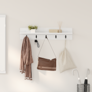 vidaXL Väggmonterad Klädhängare Vit 80 x 10.5 x 18 cm Konstruerat trä