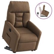vidaXL Reclinerfåtölj med uppresningshjälp brun tyg