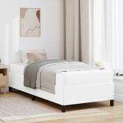 vidaXL Sängram med madrass Vit 100 x 200 cm tyg