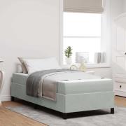 vidaXL Sängram med madrass Ljusgrå 90 x 190 cm tyg