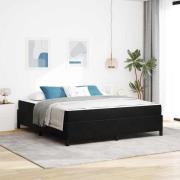 vidaXL Sängram Övrigt Svart och vit och svart 180 x 200 cm Sammet