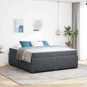 vidaXL Sängram med madrass Övrigt Mörkgrå 180 x 200 cm Sammet
