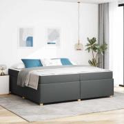 vidaXL Sängram med madrass Övrigt Mörkgrå 200 x 200 cm tyg