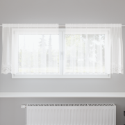 vidaXL Spetsgardin med gardiner Blommor Vit 200 x 100 cm Polyester