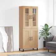 vidaXL Högskåp sonoma-ek 69,5x34x180 cm konstruerat trä
