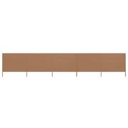 vidaXL Vindskydd 5 paneler tyg 600x160 cm taupe