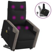 vidaXL Massagefåtölj med uppresningshjälp svart tyg