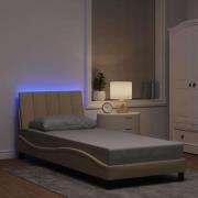 vidaXL Bed Frame without Mattress "Hanko" Cream 90x200cm Fabric