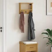 vidaXL Vägghängd klädhängare SANDNES 45x12x35 cm massiv trä furu
